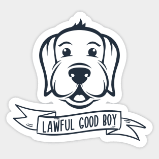 Lawful Good Boy RPG Alignment Dungeons Crawler and Dragons Slayer Tabletop RPG Gaming Sticker